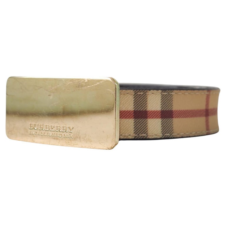 RARE: Vtg Burberry Leather Belt with Gold Hardware RARE: Vtg Burberry Leather Belt with Gold Hardware main image 2