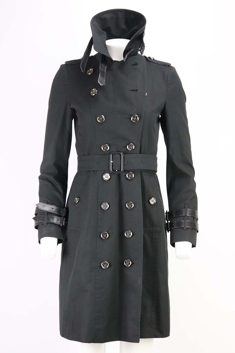 Burberry Belted Cotton Gabardine Trench Coat UK 6 at 1stDibs