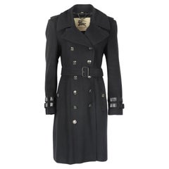Used Burberry Belted Double Breasted Wool Coat Uk 16