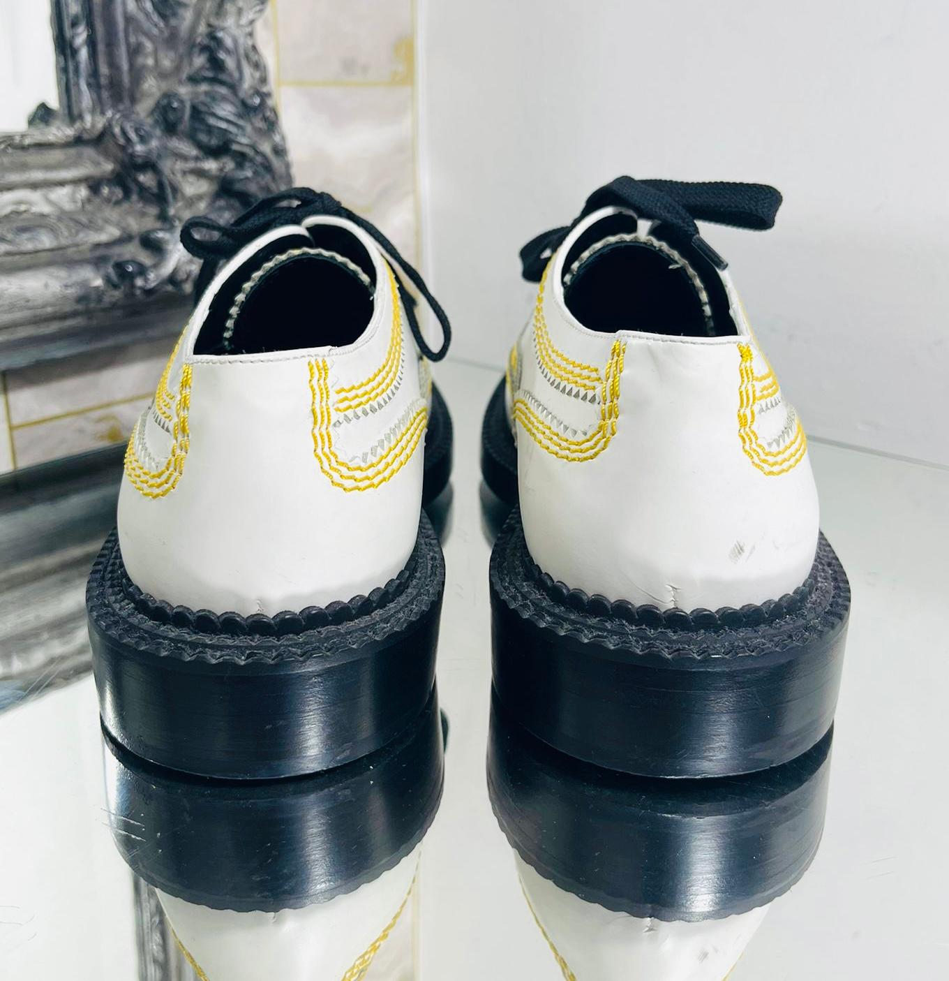Women's Burberry Bertram Topstitched Leather Brogues For Sale