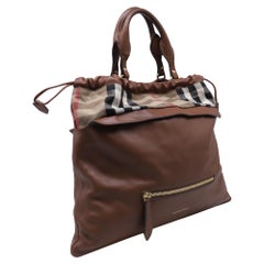Burberry Big Crush Tote Bag in Brown Leather