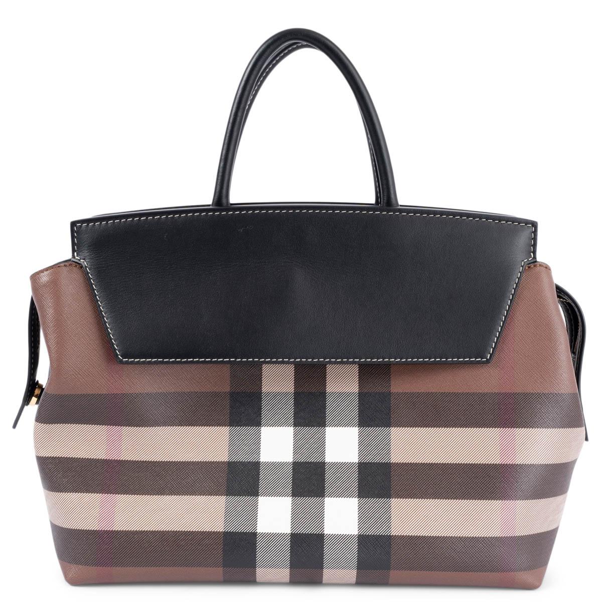BURBERRY Birch brown check & leather MEDIUM CATHERINE Shoulder Bag In Excellent Condition For Sale In Zürich, CH