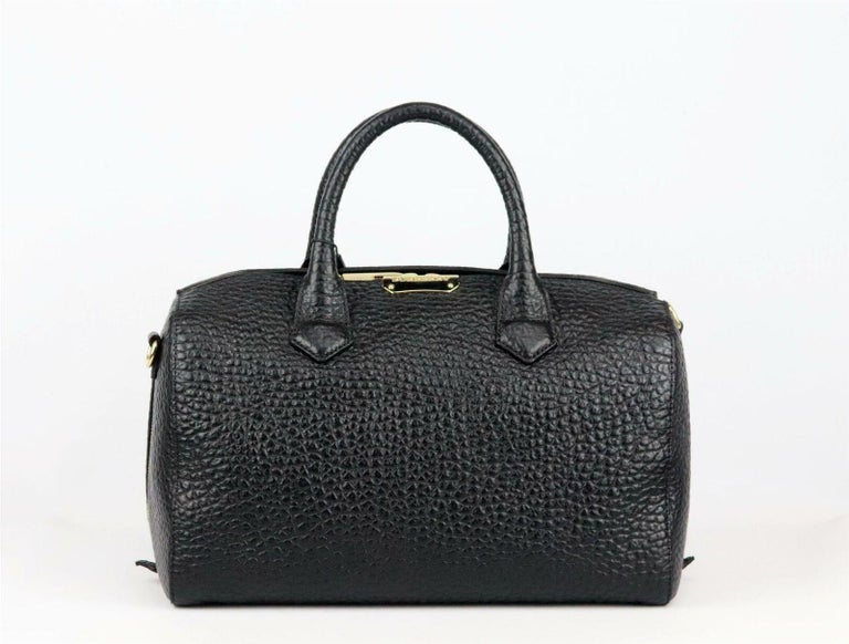 Burberry Black Alchester Medium Textured Leather Tote Bag For Sale at  1stDibs