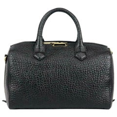 Burberry Black Alchester Medium Textured Leather Tote Bag
