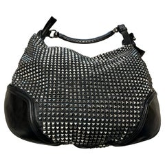 Burberry Black and Silver Studded Hoxton Hobo
