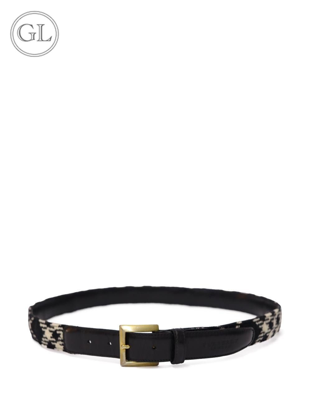 Burberry Black and White Check Belt 1