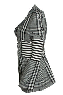 Burberry, black and white checkered blazer