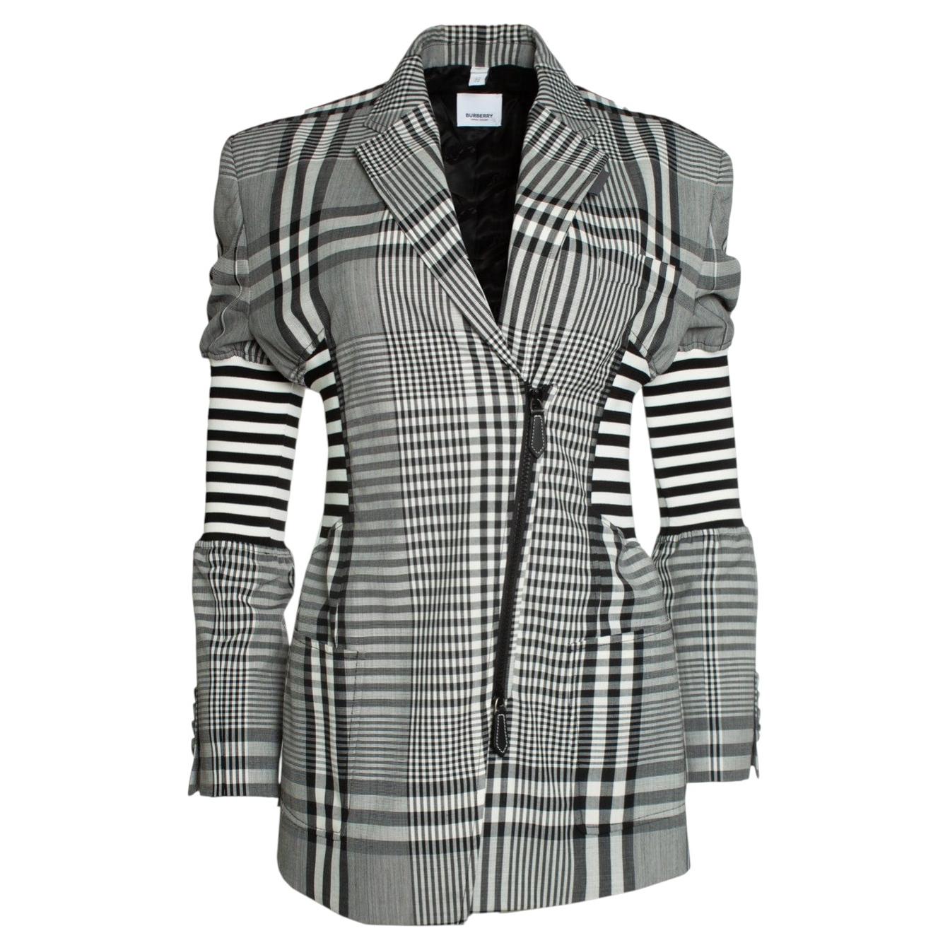 Burberry, black and white checkered blazer