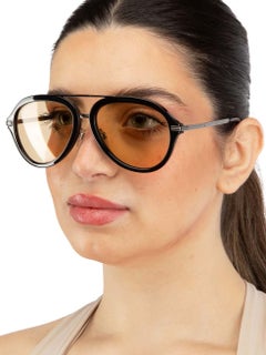 Burberry Black Aviator Yellow Tinted Sunglasses