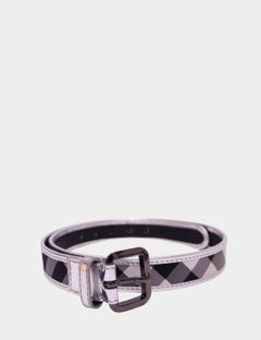 Burberry Black Beat Check Coated Canvas Belt