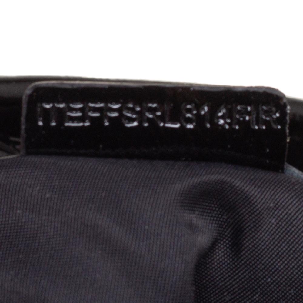 Burberry Black Beat Check Nylon und Lackleder Small Lowry Tote 1