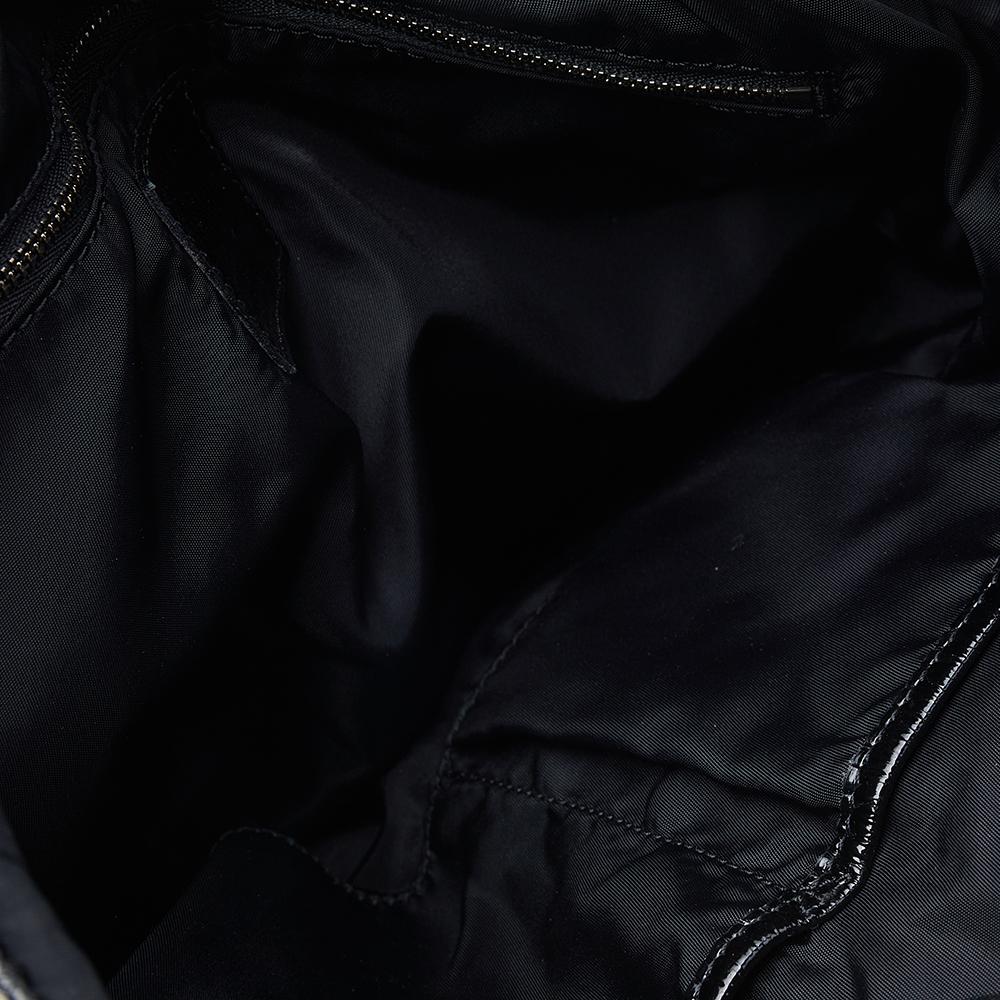 Burberry Black Beat Check Nylon And Patent Leather Victoria Tote 5
