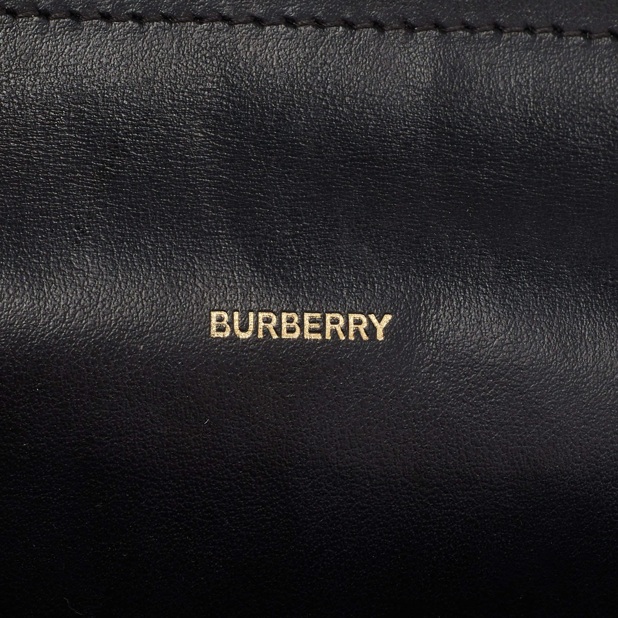 Burberry Black/Beige 1983 Knight Check Canvas and Leather Crossbody Bag 8