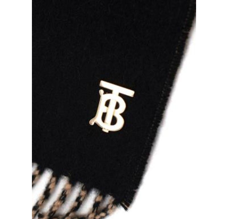Burberry Black & Beige Cashmere Scarf For Sale 1