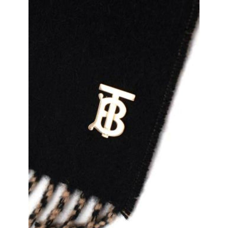Burberry Black & Beige Cashmere Scarf For Sale 2