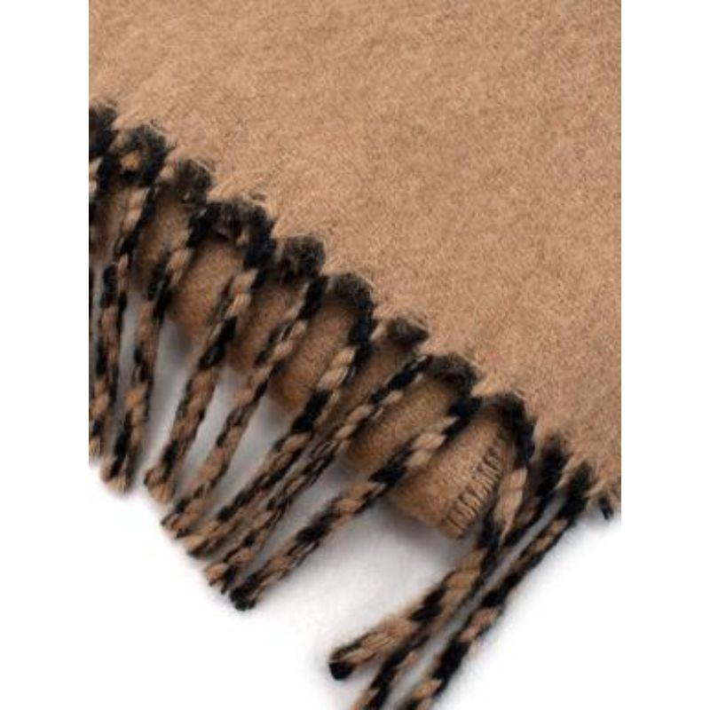 Burberry Black & Beige Cashmere Scarf For Sale 4