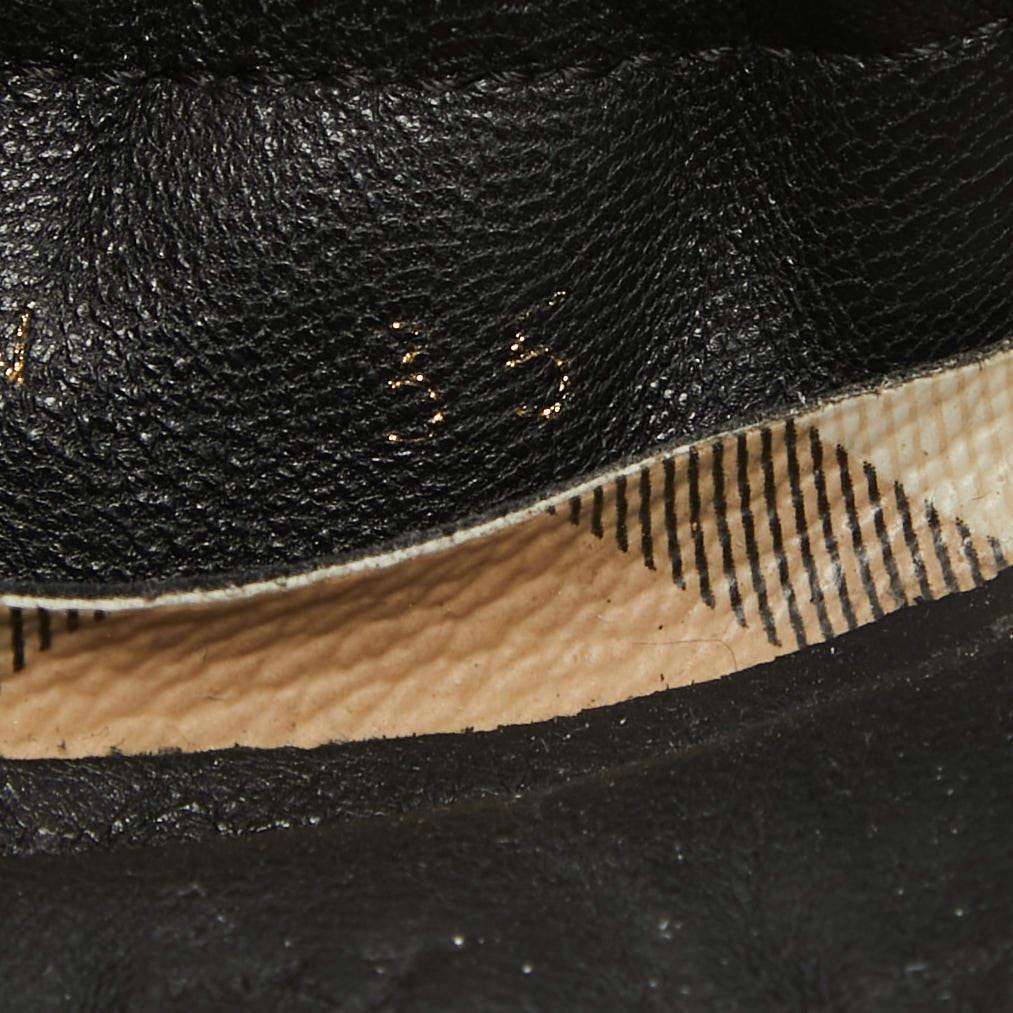 Bailarinas Burberry Negro /Beige House Check Lona y Piel Talla 35 en venta 4
