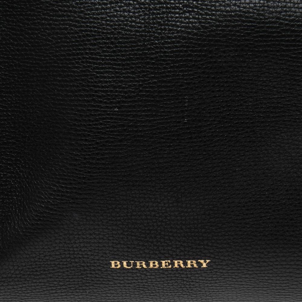 Burberry Black/Beige House Check Canvas and Leather Small Canterbury Tote 4