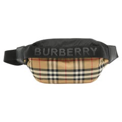 Burberry Black/Beige House Check Nylon Sonny Belt Bag