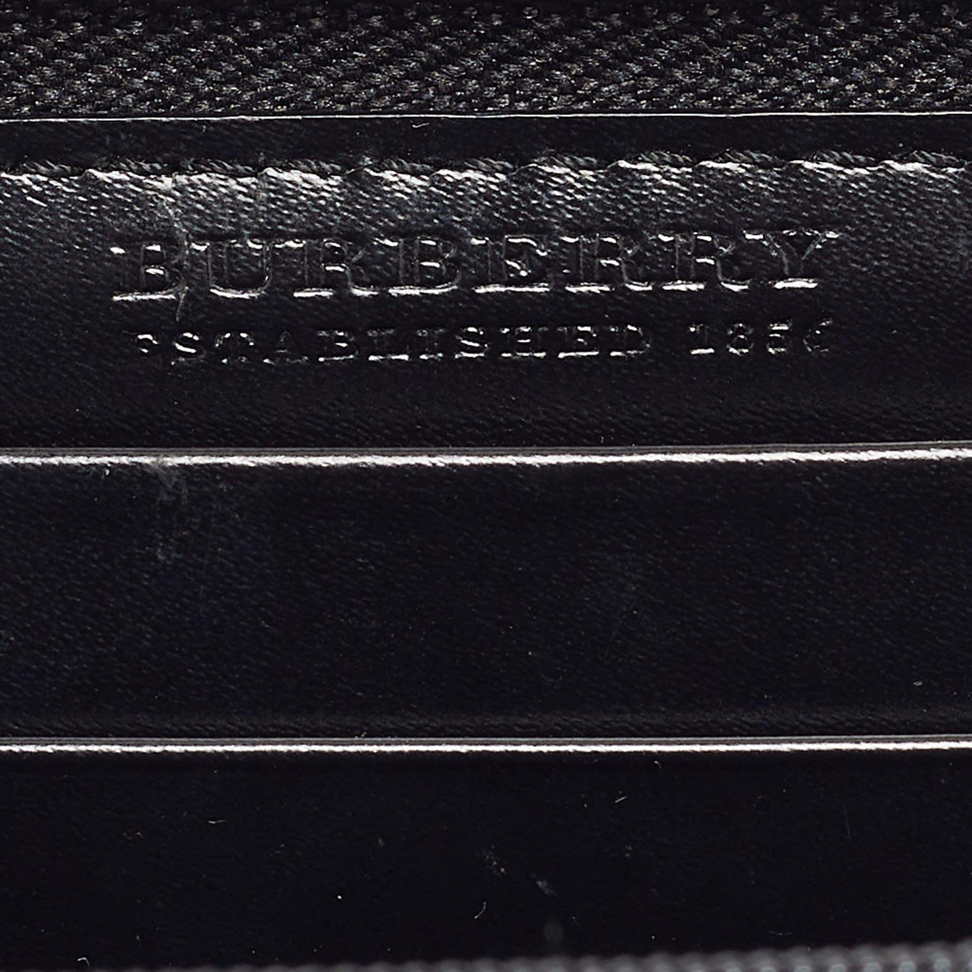 Burberry Black/Beige House Check PVC and Patent Leather Warrior Wallet 5