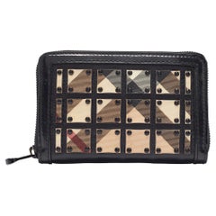 Burberry Black/Beige House Check PVC and Patent Leather Warrior Wallet