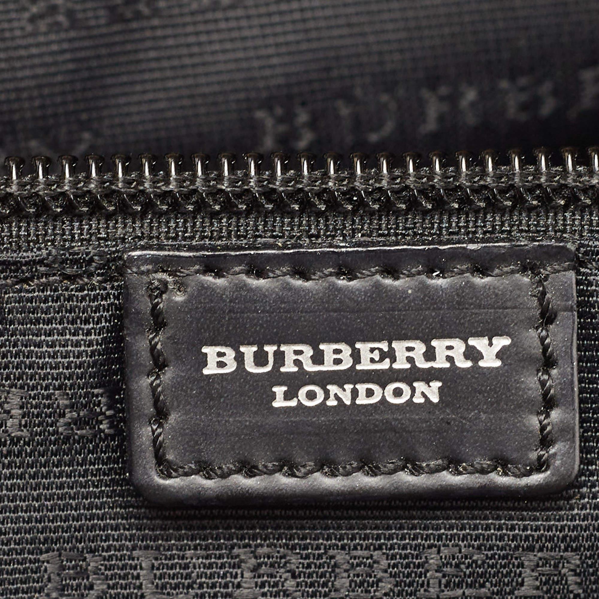 Burberry Black/Beige House Check PVC Flap Shoulder Bag 5