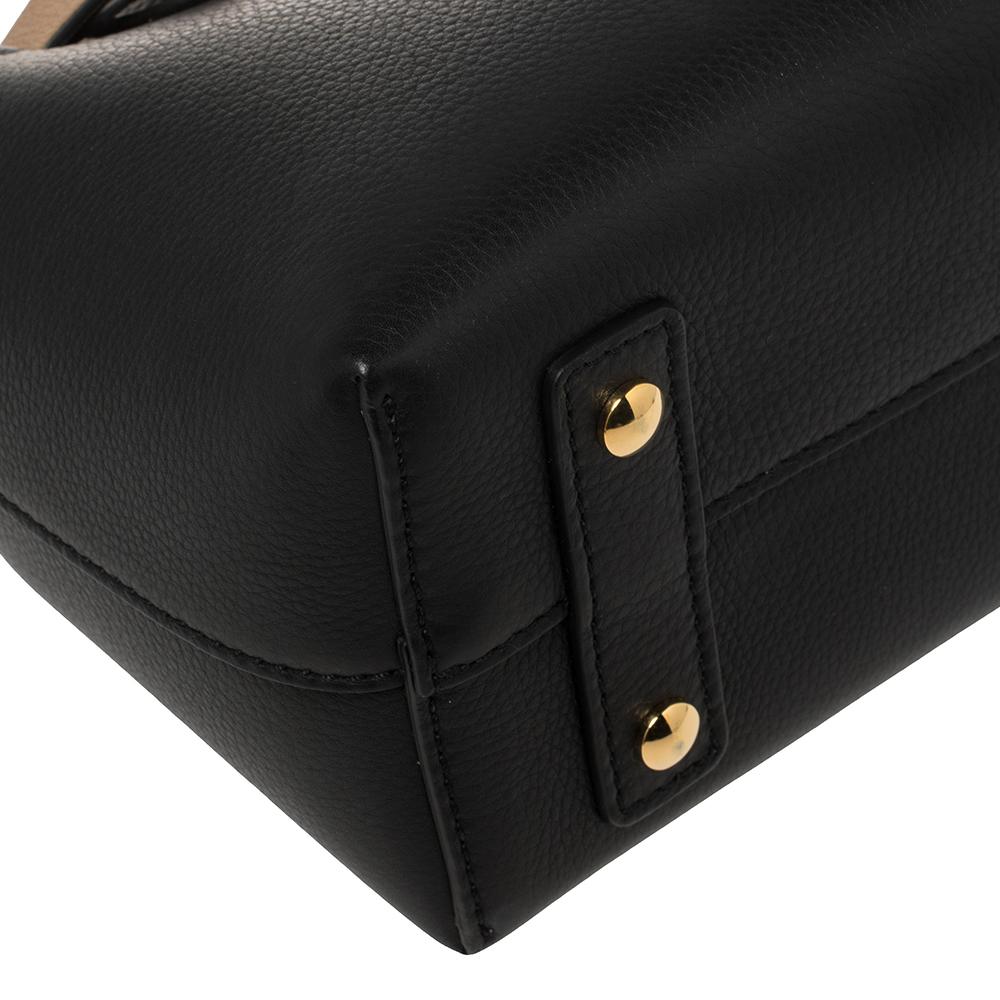 Burberry Black/Beige Leather Baby Marais Belt Tote 1
