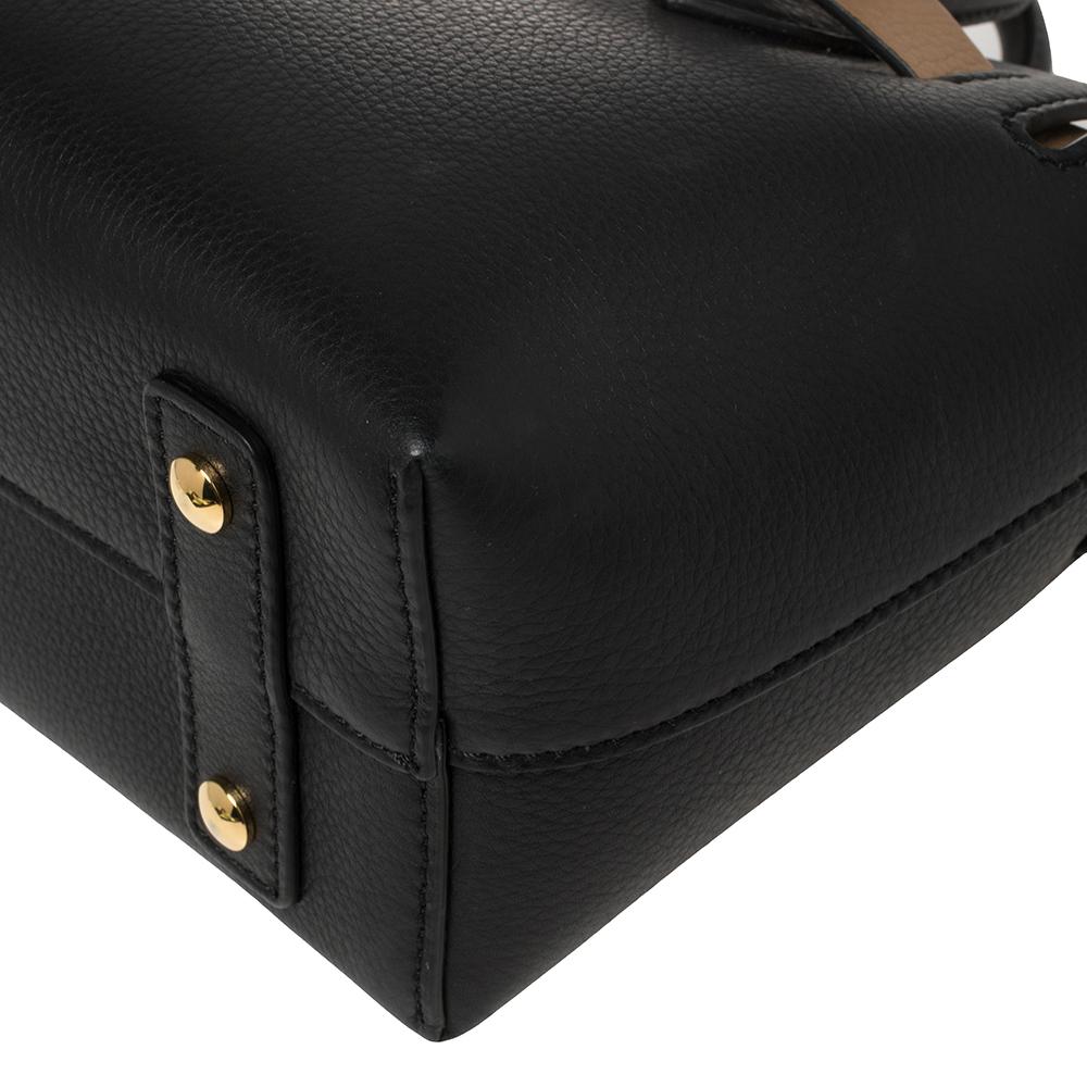 Burberry Black/Beige Leather Baby Marais Belt Tote 2