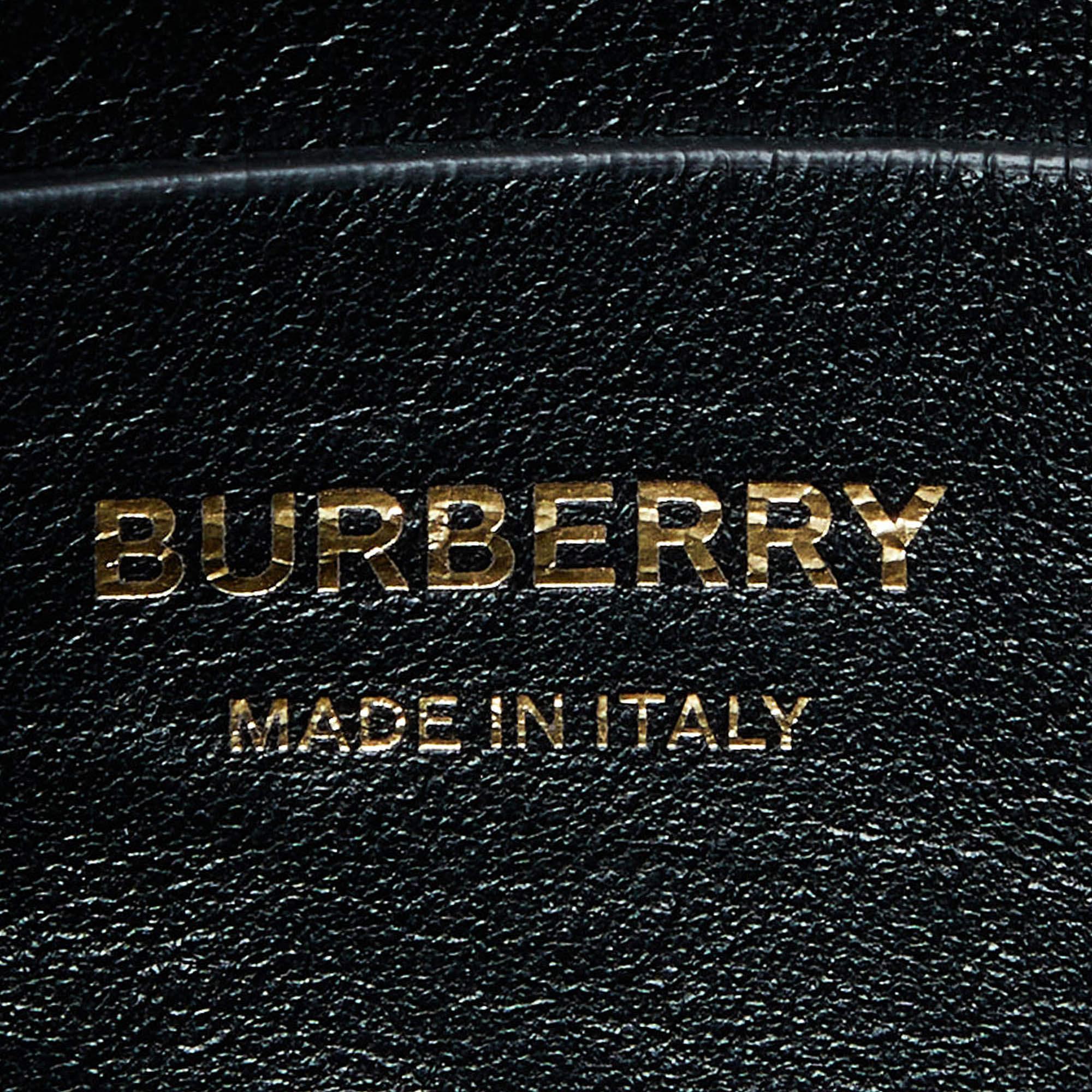 Burberry Black/Beige Leopard Print Leather Small Grace Crossbody Bag For Sale 7