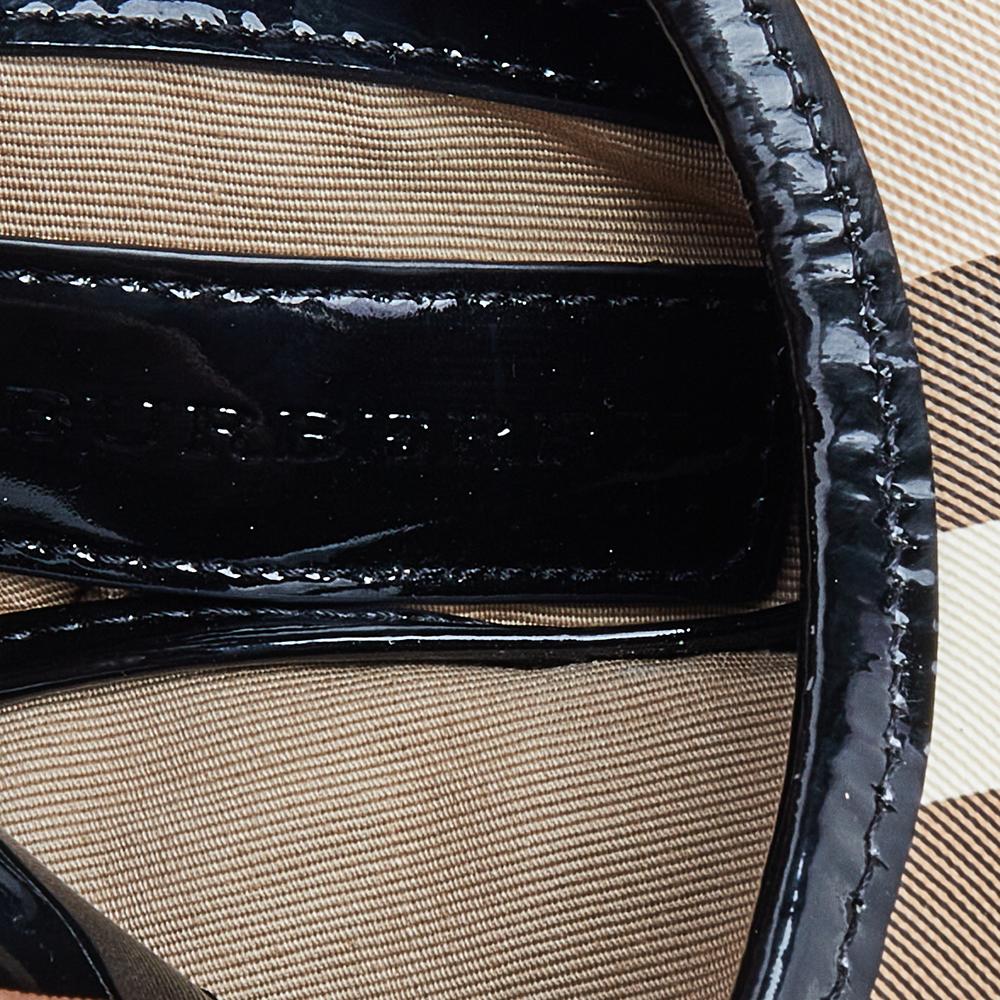 Burberry Black/Beige Nova Check PVC And Patent Leather Brooke Hobo 3