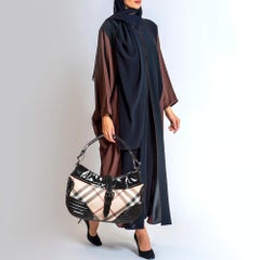 Burberry Nero/Beige Nova Check, borsa in PVC e pelle verniciata
