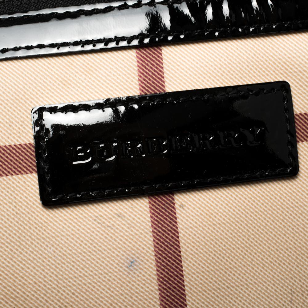 Burberry Schwarz/Beige Nova Check PVC und Lackleder Small Canterbury Tote 6