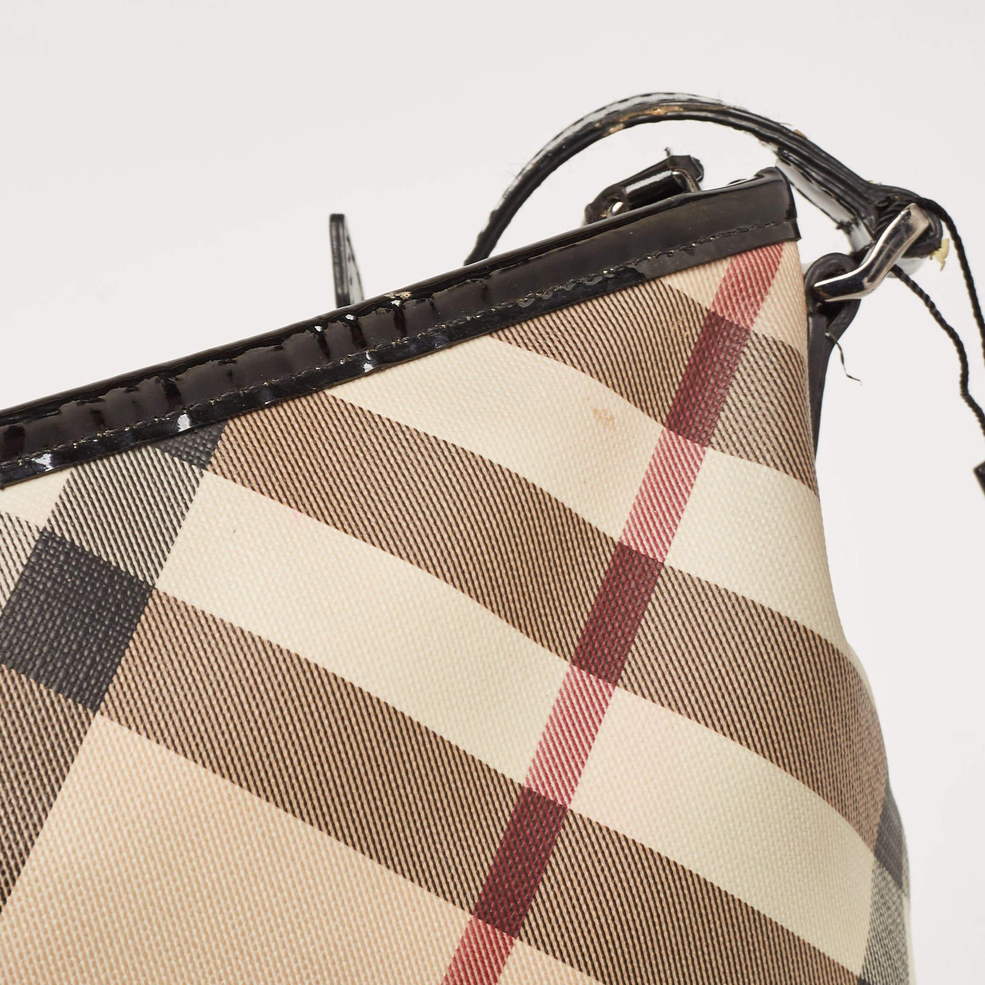 Burberry Black/beige Supernova Check PVC and Patent Leather Dryden Crossbody Bag 2