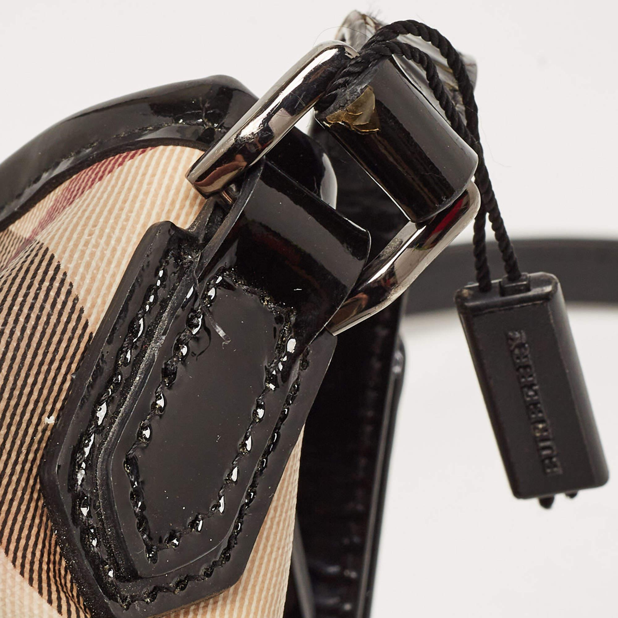 Burberry Black/beige Supernova Check PVC and Patent Leather Dryden Crossbody Bag 3
