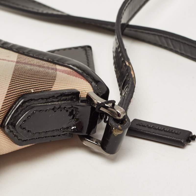 Burberry Black/beige Supernova Check PVC and Patent Leather Dryden Crossbody Bag 5