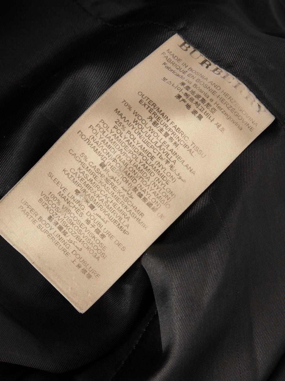 Burberry Black Belted Double Breasted Wool Coat Size XXS For Sale 5