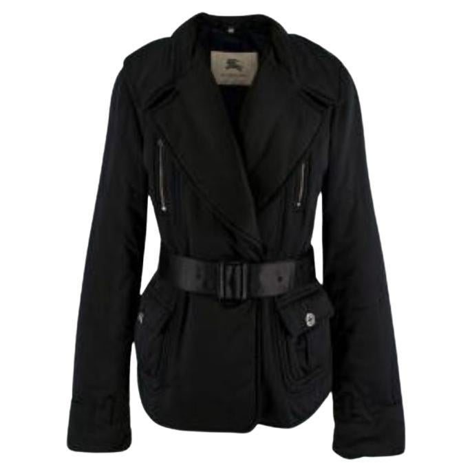 Burberry Black Belted Shawl Collar Jacket For Sale