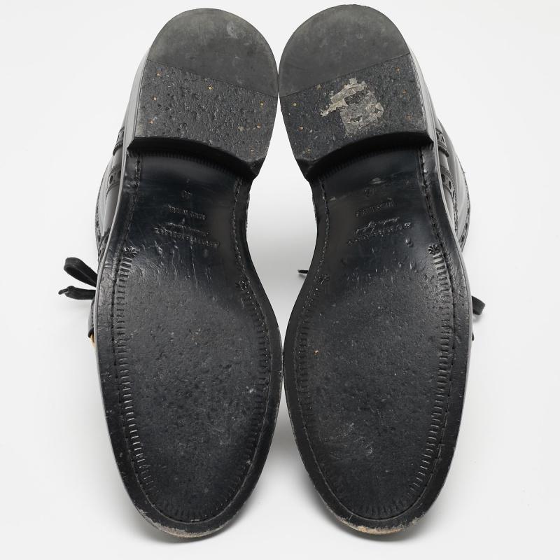 Burberry Black Brogue Leather Barksby Chain Detail Ankle Boots Size 40 Pour femmes en vente