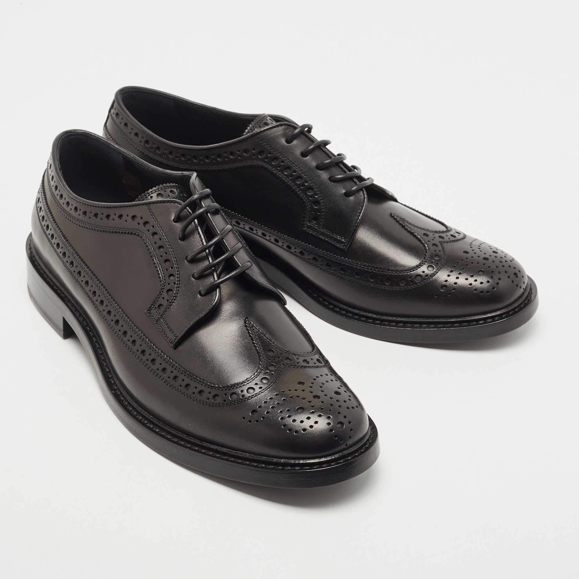 Burberry Black Brogue Leather Lace Up Derby Size 43 1