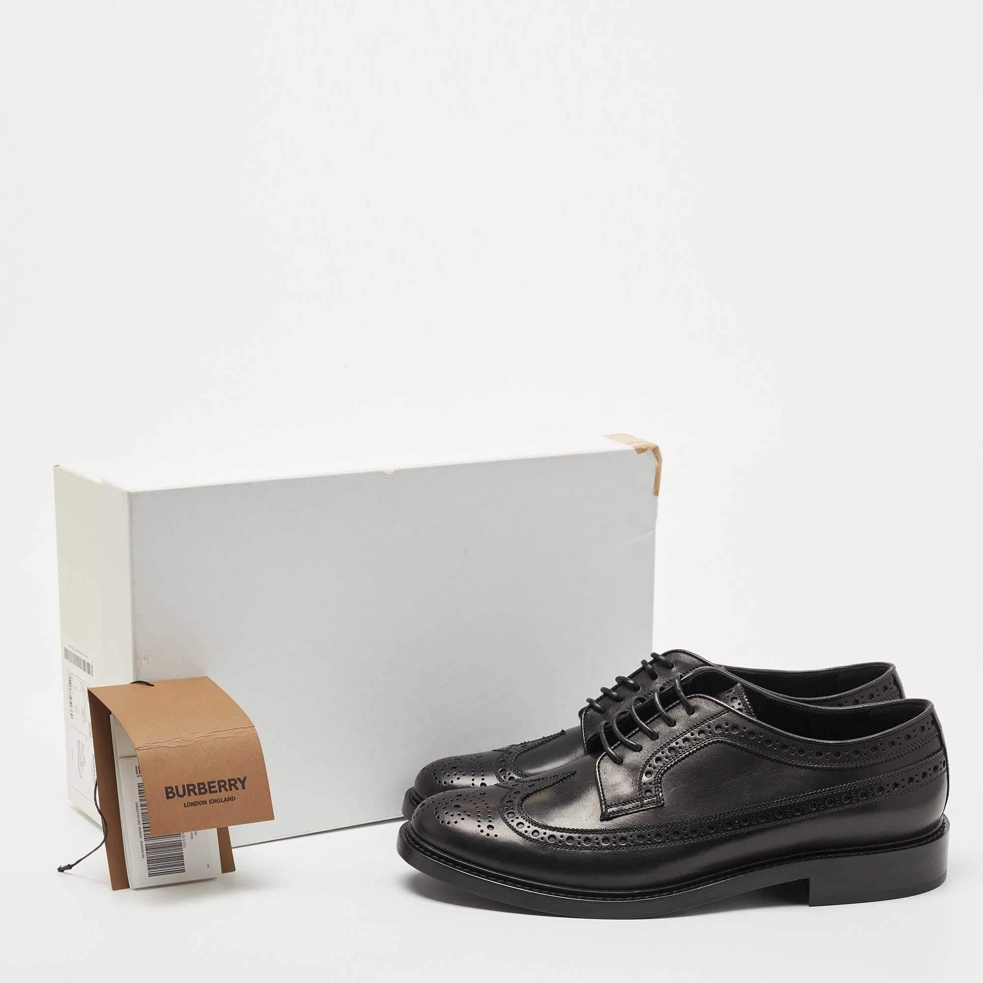 Burberry Black Brogue Leather Lace Up Derby Size 43 4