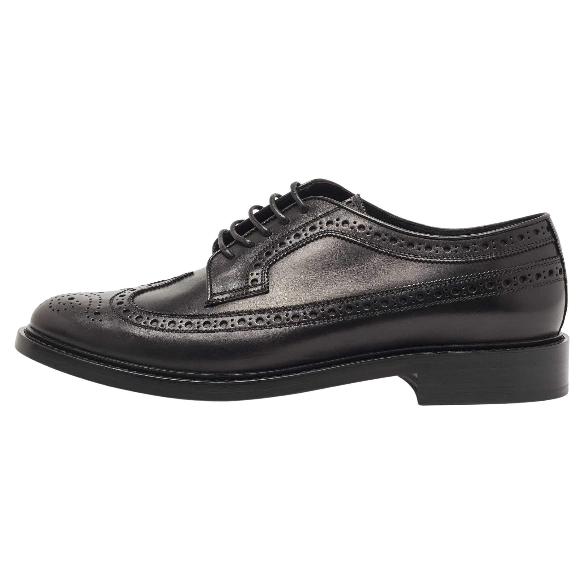 Burberry Black Brogue Leather Lace Up Derby Size 43