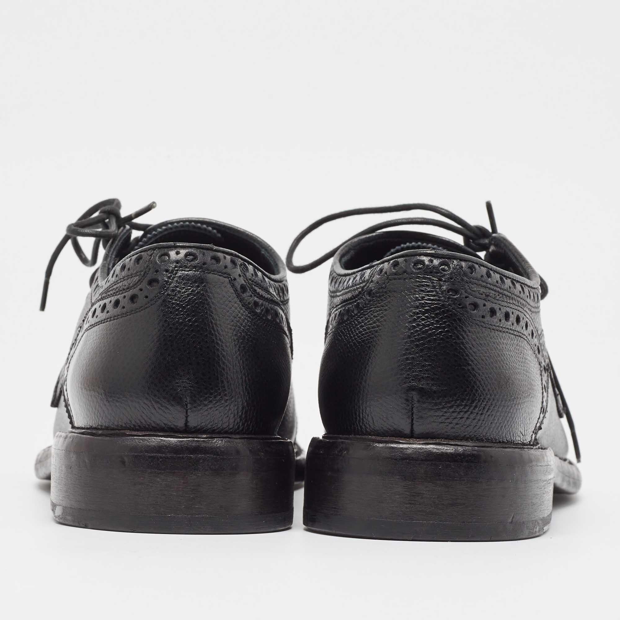 Burberry Black Brogue Leather Rayford Derby Size 43 1