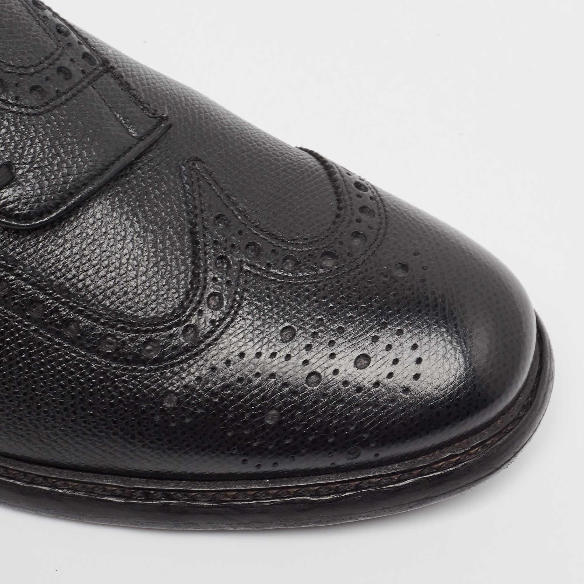 Burberry Black Brogue Leather Rayford Derby Size 43 3