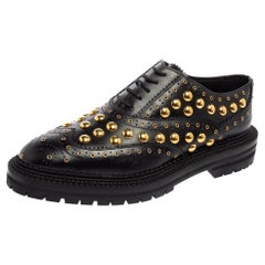 Burberry Black Brogue Leather Studded Derby Size 40