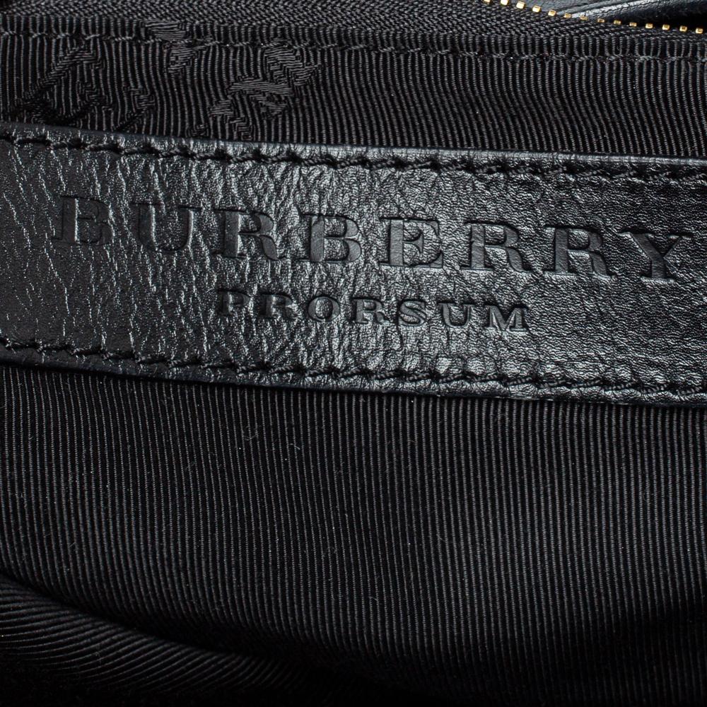 Burberry Black/Brown Heart Print Calfhair and Leather Dinton Satchel 5