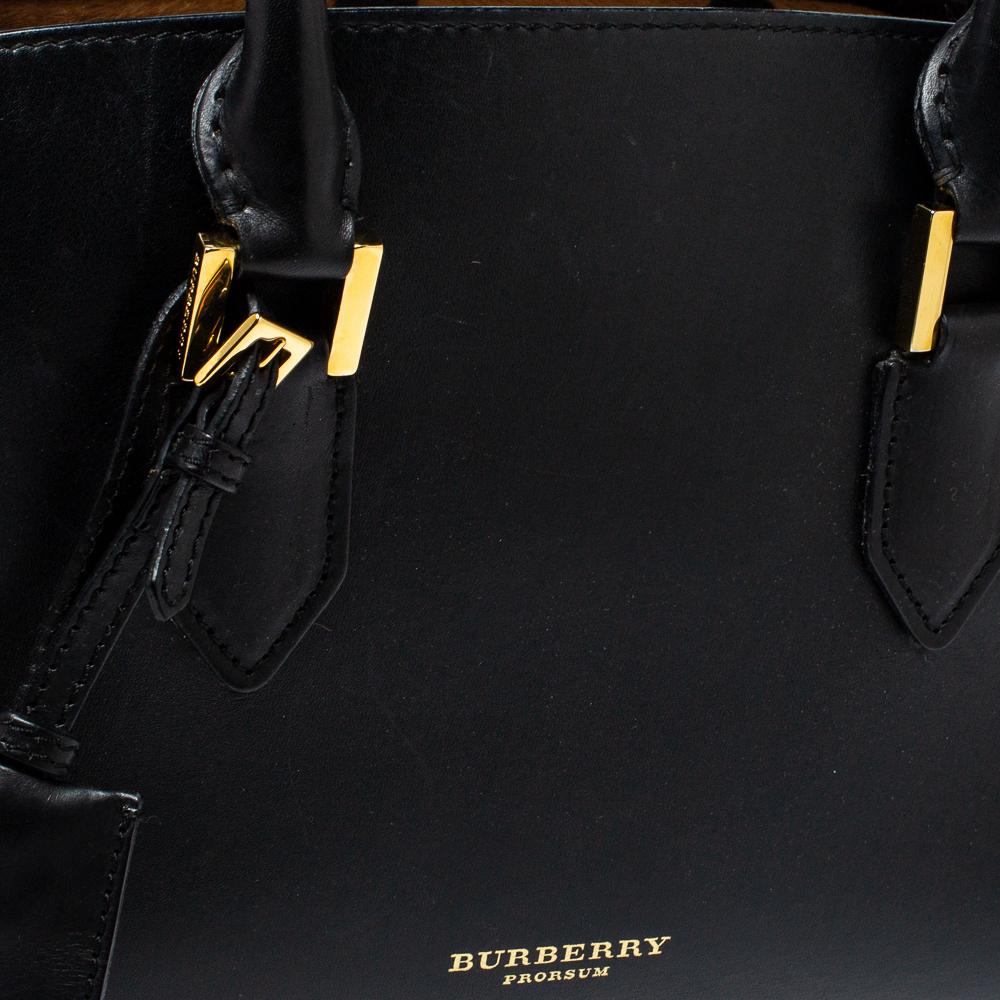 Burberry Black/Brown Heart Print Calfhair and Leather Dinton Satchel 1