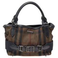 Schwarz/Braun House Check Canvas und Leder Parsons Umhängetasche von Burberry
