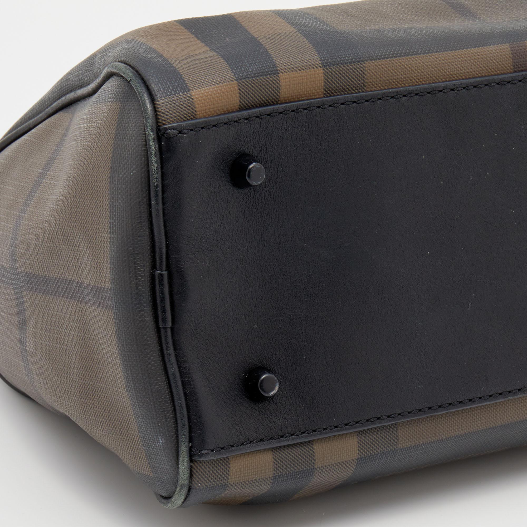 Burberry Black/Brown Leather And Smoke Check PVC Chester Duffel Bag 4