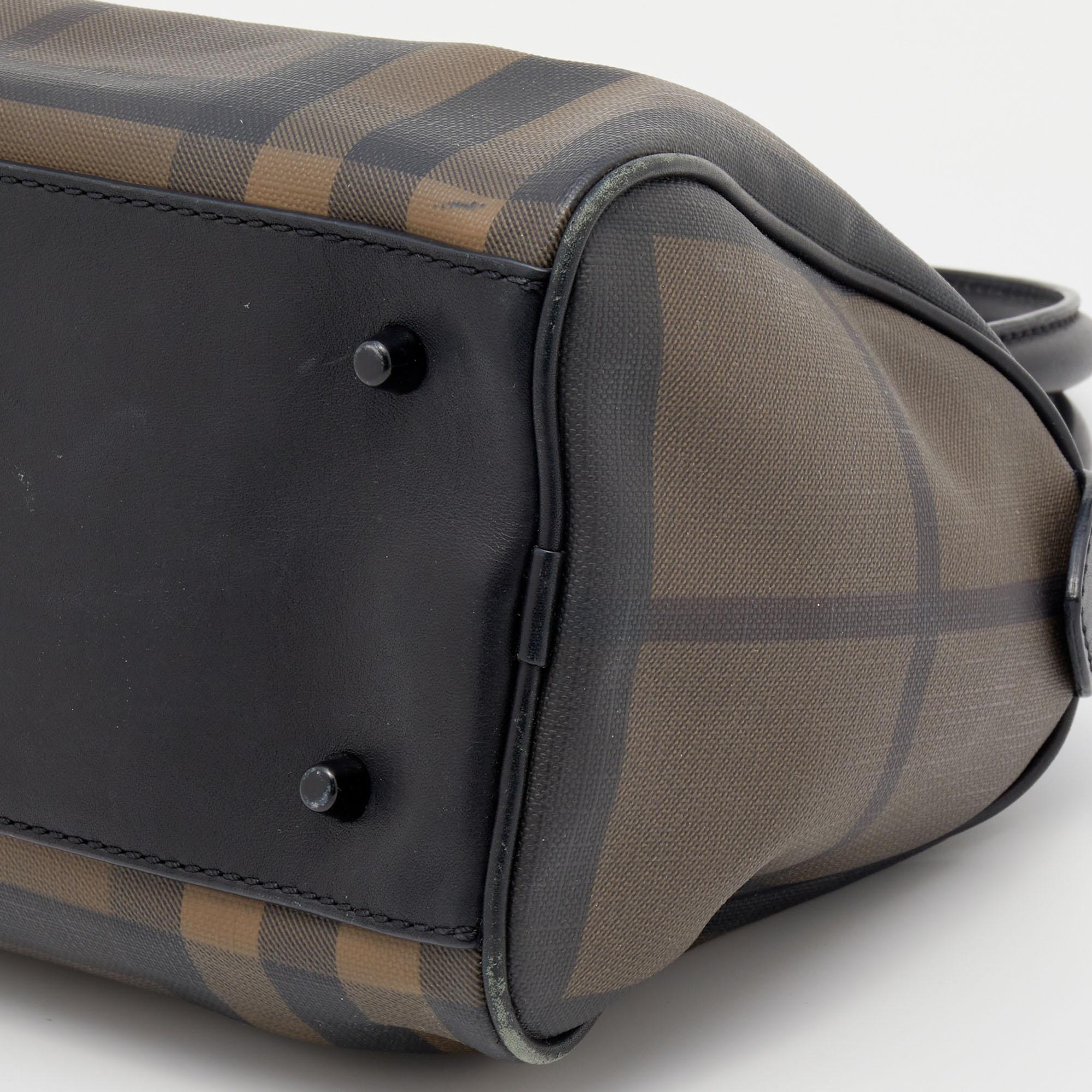 Burberry Black/Brown Leather And Smoke Check PVC Chester Duffel Bag 3