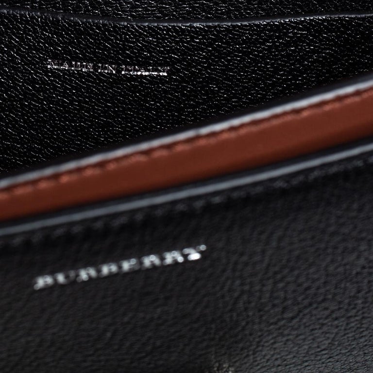 Burberry Black/Brown Leather Small DRing Chain Shoulder Bag For Sale